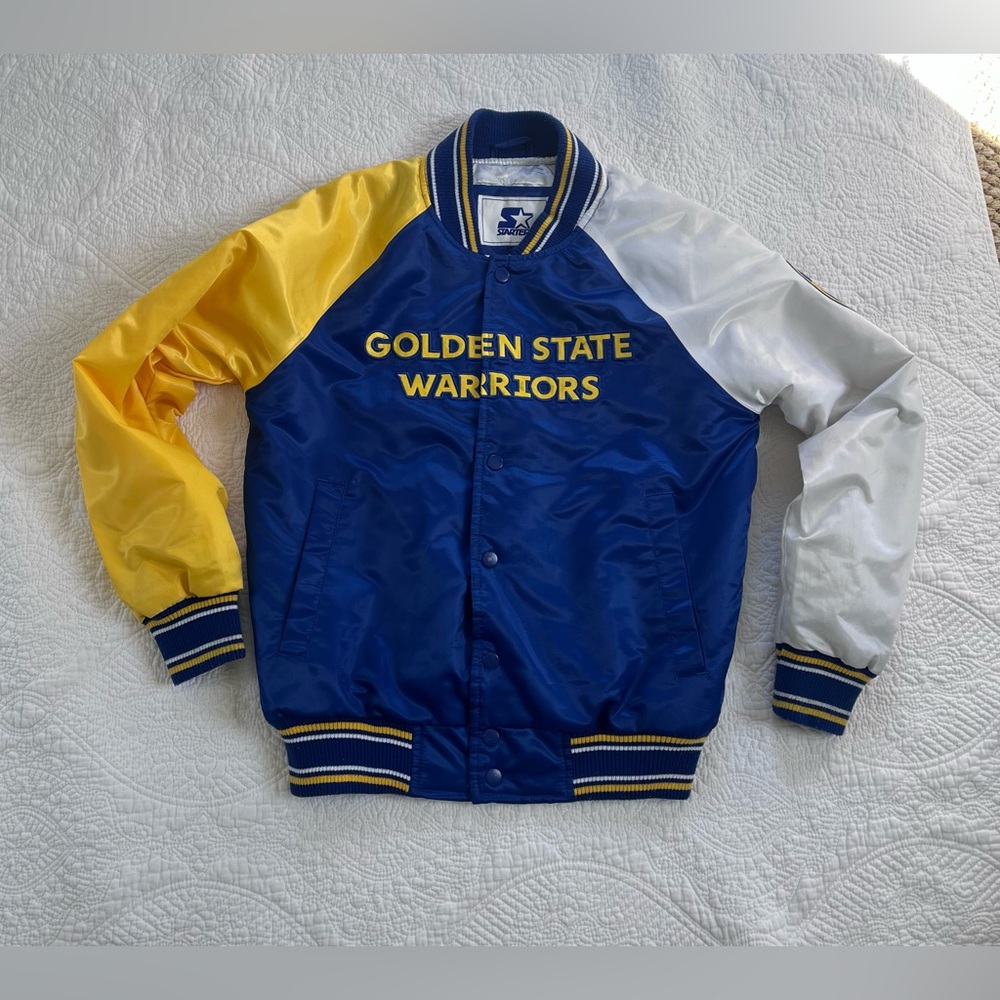 Golden State Warriors Starter Satin Snap Jacket Youth Medium 12-14 NBA boys kids
